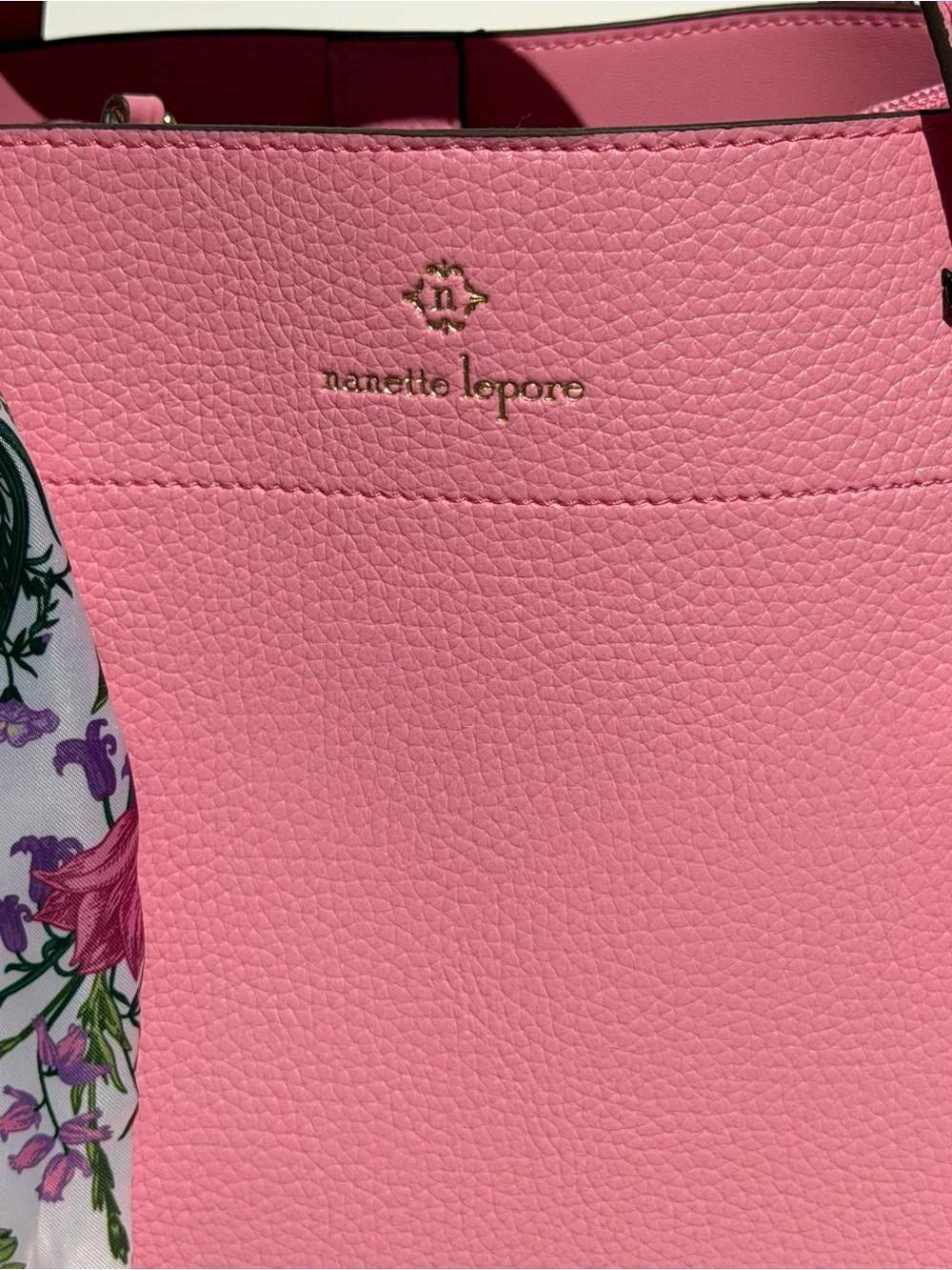 Nanette Lepore Bubble Gum Pink Satchel Handbag Crossbody Floral Scarf NWT